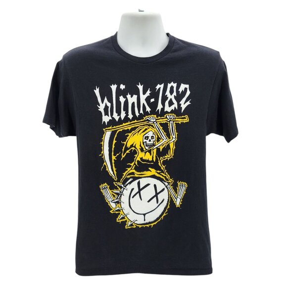 Blink 182 Mens Medium Shirt 2023 / 2024 Tour Black Grim Reaper Smile T-Shirt - Picture 6 of 6